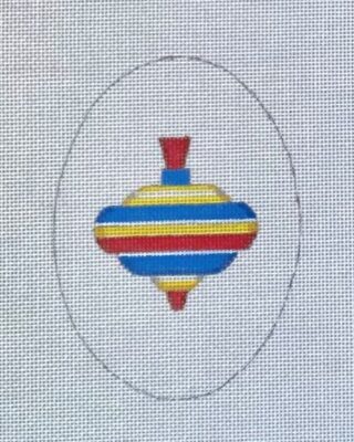 click here to view larger image of Top Toy Oval Ornament (hand painted canvases)
