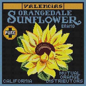 click here to view larger image of Sunflower Fruit Label (hand painted canvases)