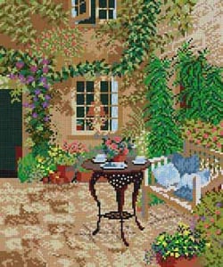 click here to view larger image of Garden Scene (hand painted canvases)