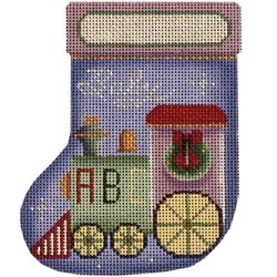 click here to view larger image of Baby Train Sock (hand painted canvases)