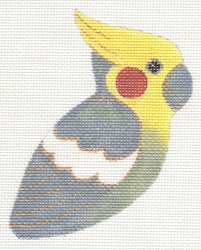click here to view larger image of Clip On Bird - Gray Cockatiel (hand painted canvases)