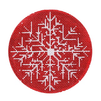 click here to view larger image of Snowflake on Red (hand painted canvases)