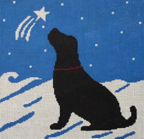 click here to view larger image of Shooting Star - Black Lab (hand painted canvases)