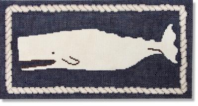 click here to view larger image of Whale w/Rope Border  (hand painted canvases)