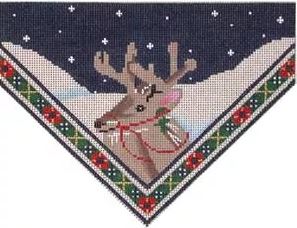 click here to view larger image of Reindeer/Plaid Stocking Top (hand painted canvases)