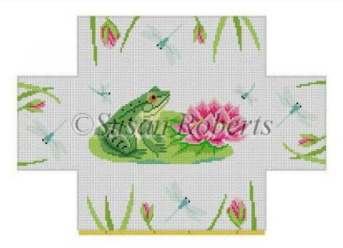 click here to view larger image of Frog/Dragonflies Brick Cover  (hand painted canvases)