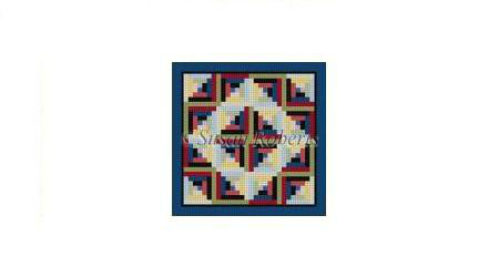 click here to view larger image of Diamond Log Cabin Mini Quilt (hand painted canvases)