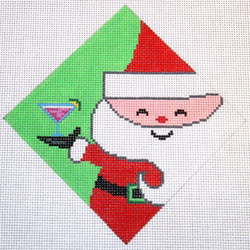 click here to view larger image of Santa w/Margarita (hand painted canvases)