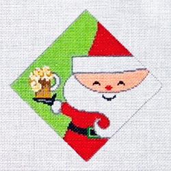 click here to view larger image of Santa w/Beer (hand painted canvases)