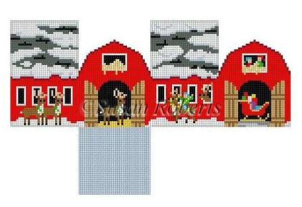 click here to view larger image of Mini House - Reindeer Barn (hand painted canvases)