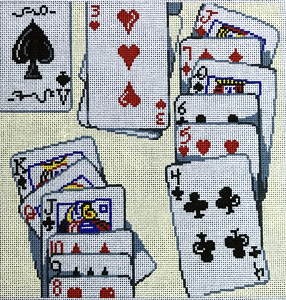 click here to view larger image of Playing Cards Solitaire (hand painted canvases)