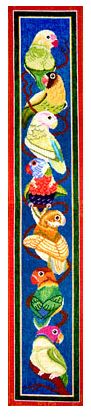 click here to view larger image of Lovebird Bellpull (hand painted canvases)
