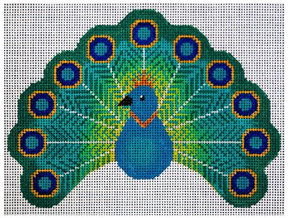 click here to view larger image of Peacock Ornament (hand painted canvases)