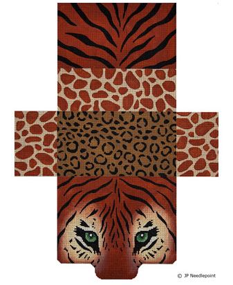 click here to view larger image of Tiger Eyes & Skins Brick Bag Purse (hand painted canvases)