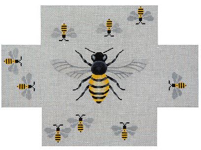 click here to view larger image of Big Bee and Baby Bees (hand painted canvases)