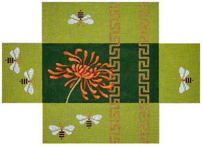 click here to view larger image of Oriental Mum and Bees (hand painted canvases)