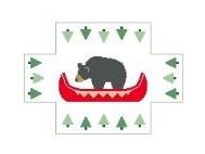 click here to view larger image of Brick Cover - Bear w/Red Canoe (hand painted canvases)