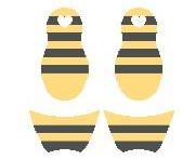 click here to view larger image of Bee Slippers (hand painted canvases)
