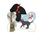 click here to view larger image of Barking w/Black Lab (hand painted canvases)