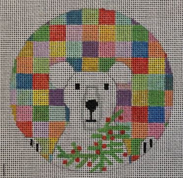 click here to view larger image of Polar Bear Ornament   (hand painted canvases)