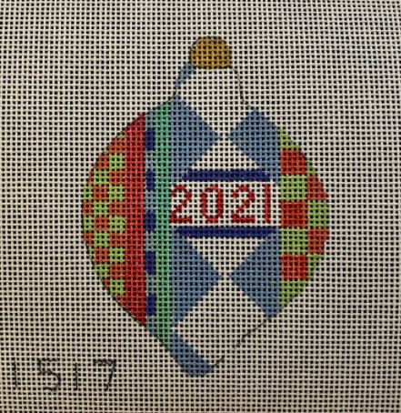 click here to view larger image of 2021 Ornament (hand painted canvases)