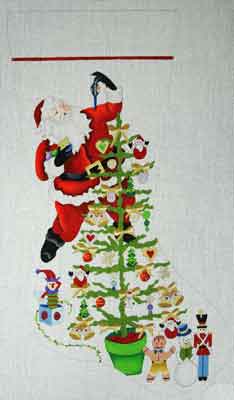 click here to view larger image of Santa w/Ornaments (hand painted canvases)