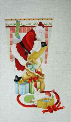click here to view larger image of Santa w/List (hand painted canvases)