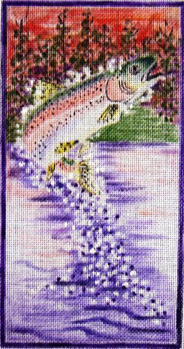 click here to view larger image of Trout Leaping (hand painted canvases)
