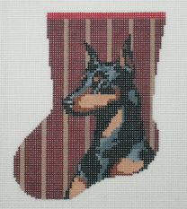 click here to view larger image of Doberman Mini Sock (hand painted canvases)