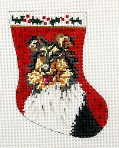 click here to view larger image of Sheltie Sock (hand painted canvases)