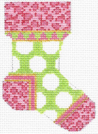 click here to view larger image of Kiwi Grand Polka Dot Micro Sock (hand painted canvases)