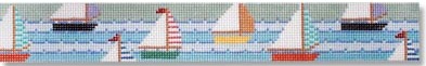 click here to view larger image of Sailboats Belt (hand painted canvases)