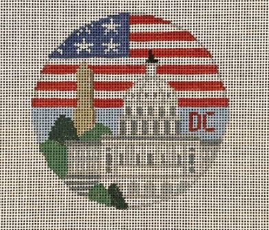 click here to view larger image of Washington DC Round (hand painted canvases)