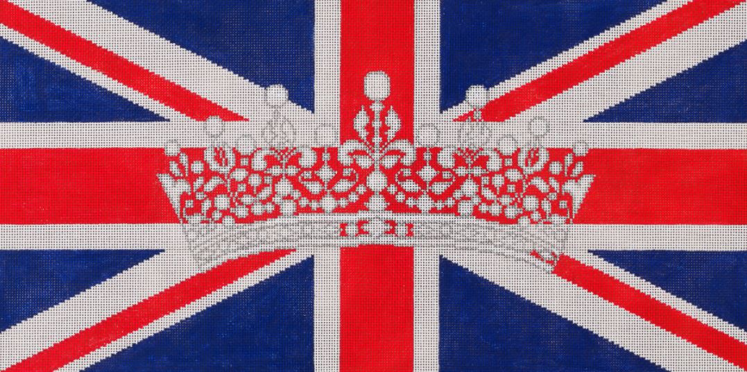 click here to view larger image of Union Jack w/Crown (hand painted canvases)
