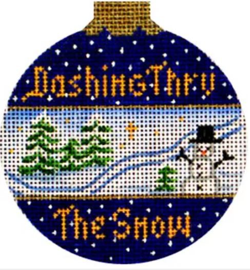 click here to view larger image of Dashing Thru the Snow w/Ball Top (hand painted canvases)