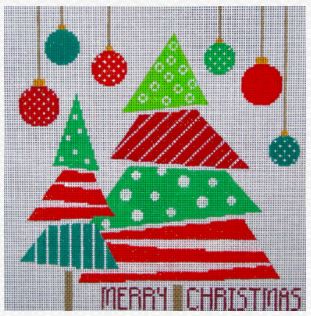 click here to view larger image of Merry Christmas Trees (hand painted canvases)