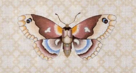 click here to view larger image of Moth w/Geometric Background (hand painted canvases)