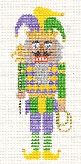click here to view larger image of Mardi Gras Jester Nutcracker (hand painted canvases)