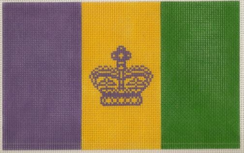 click here to view larger image of Large Mardi Gras Flag (hand painted canvases)