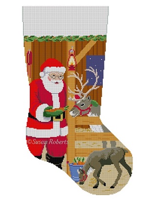 click here to view larger image of Feeding Carrots Stocking (hand painted canvases)
