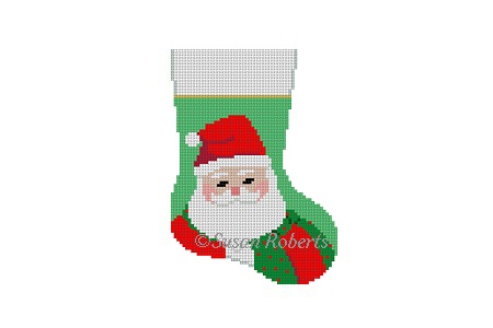 click here to view larger image of Scarf Santa Mini Stocking (hand painted canvases)