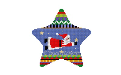 click here to view larger image of Star - Flying Santa (hand painted canvases)