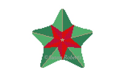 click here to view larger image of Star - Red/Green (hand painted canvases)