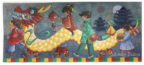 click here to view larger image of Lunar New Year March (hand painted canvases)