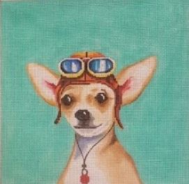 click here to view larger image of Pilot Dog (hand painted canvases)