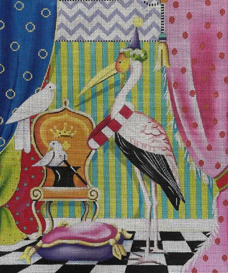 click here to view larger image of Whimsy Stork (hand painted canvases)