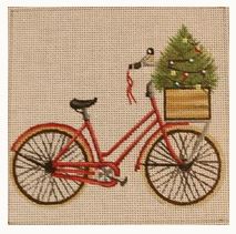 click here to view larger image of Christmas Bike (hand painted canvases)