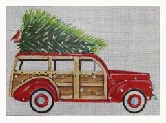 click here to view larger image of Christmas Woody (hand painted canvases)