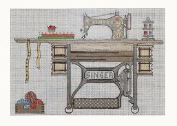 click here to view larger image of Vintage Sewing (hand painted canvases)