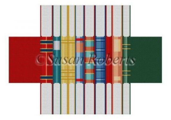 click here to view larger image of Library Books Brick Cover (hand painted canvases)
